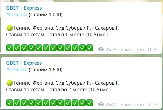 Коэффициенты и статистика ставок от Gbet Express в Телеграме