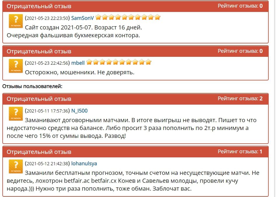 Отзывы о Betfair.ac