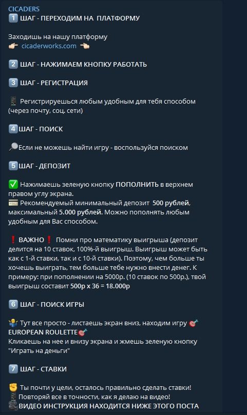 Как работает CICADERS в Телеграмм