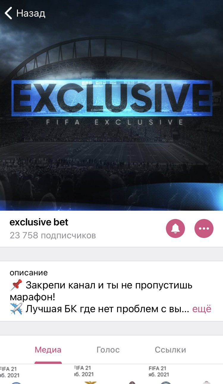 Exclusive bet Телеграмм канал