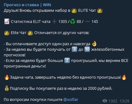 Прогноз и ставка WIN - статистика