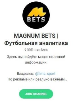 Телеграмм MAGNUM BETS | Футбольная аналитика