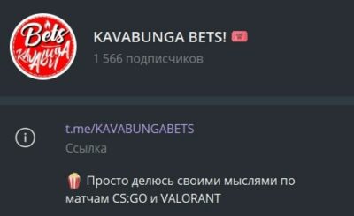 Телеграмм проект KAVABUNGA BETS