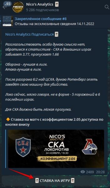 Ставки на спорт NICO’S ANALYTICS