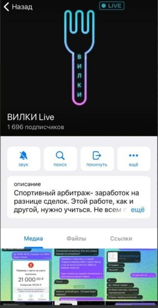 Вилки Live телеграмм