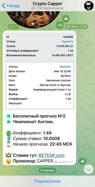 Crypto Capper статистика