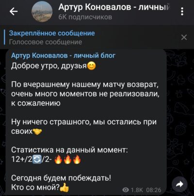 Артур Коновалов статистика