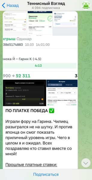 Проект Теннисный Взгляд