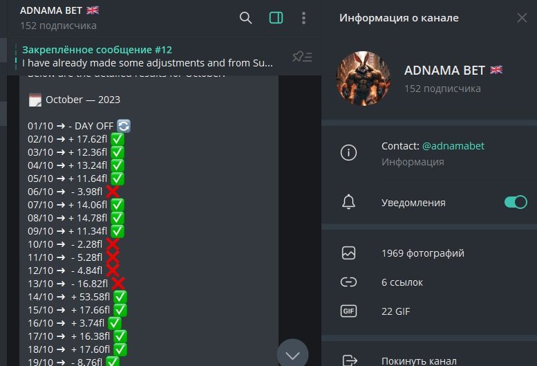 ADNAMA BET телеграм пост