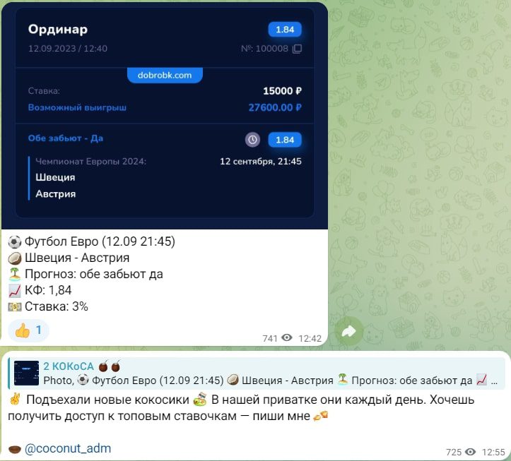 2 Кокоса телеграм пост прогноз